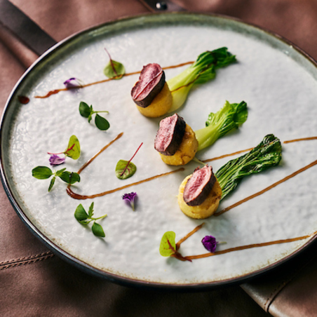 Gemarineerde Hazenrug met gebakken polenta